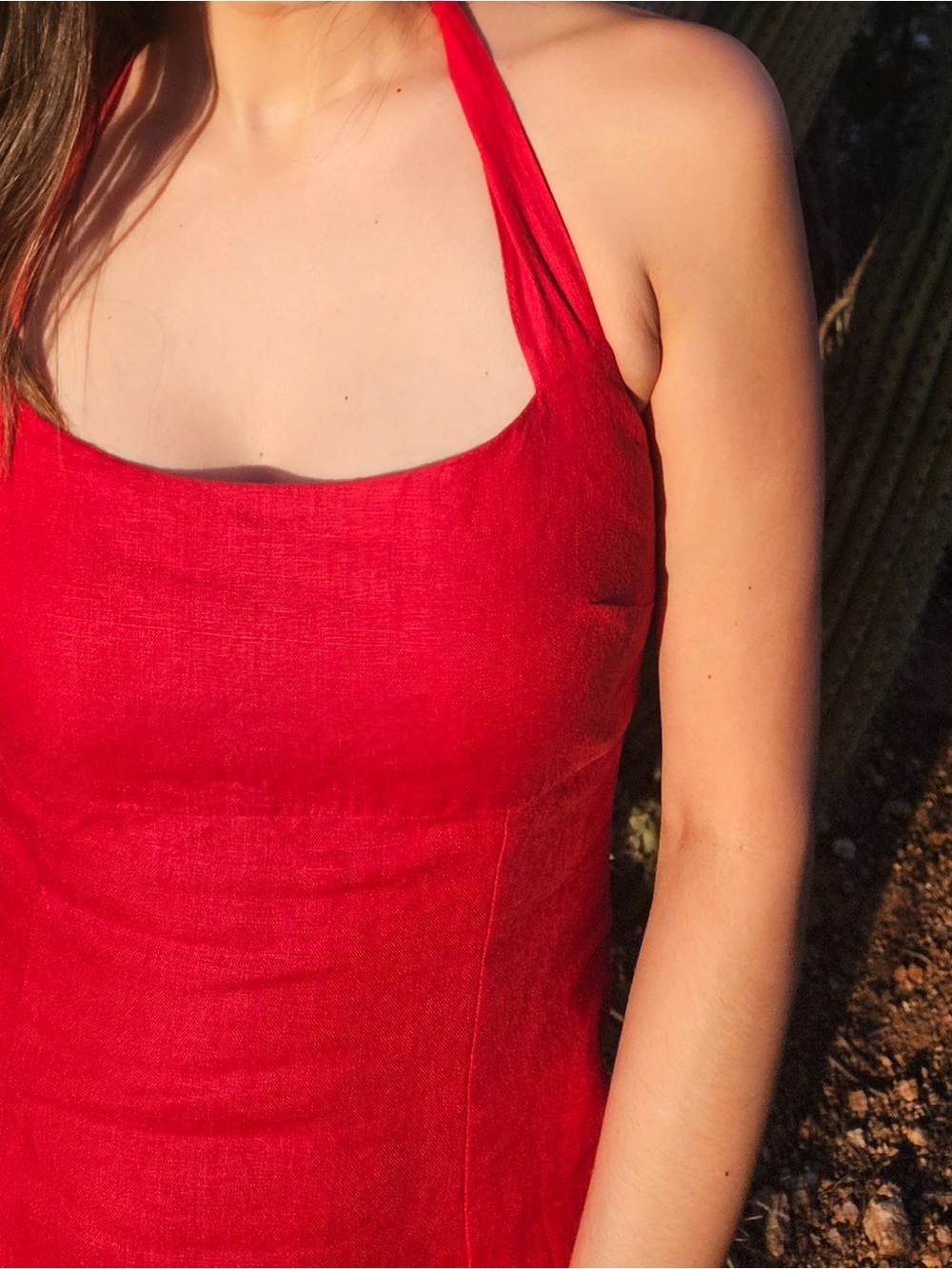 Reformation Isha Linen Halter mini